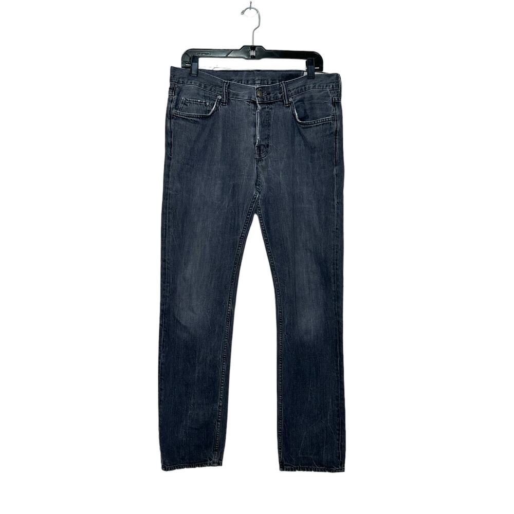 All Saints 607 men black wash buttoned straight leg jeans size 34